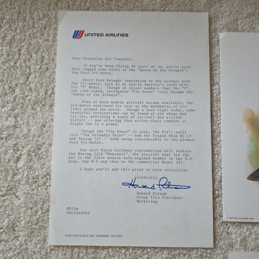 UNITED AIRLINES Lot Of 22 Vintage Aircraft Art Prints By Nixon Galloway - Picture 11 of 15